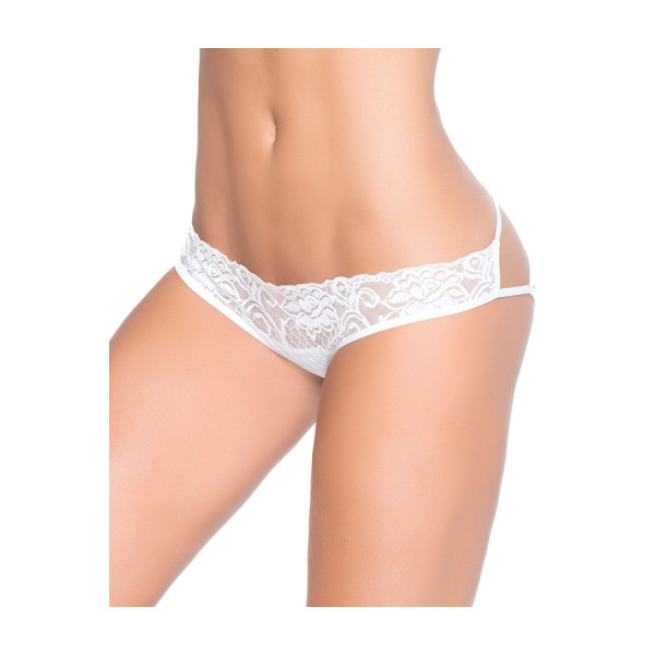Culotte ouverte blanche ornements façon cage 